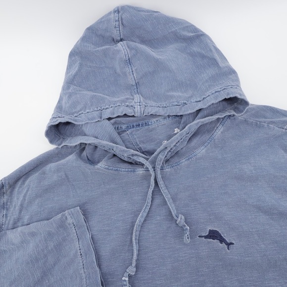 Tommy Bahama Other - Tommy Bahama Embroidered Organic Cotton Hoodie Blue Long Sleeve Mens Large